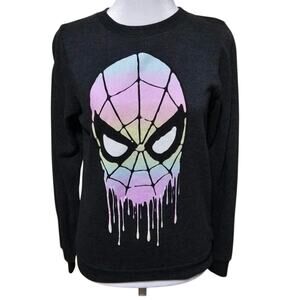 Marvel Spider-Man Sweatshirt Women's Size S Gray Streetwear Trendy Casual